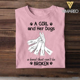 Personalized A Girl And Her Dogs A Bond That Can't Be Broken Tshirt Printed NQHY1306
