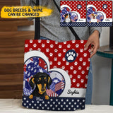 Personalized Dog Lovers Us Flag Tote Bag NQDT1306