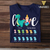 Personalized Love Grandma Dinosaur Kid Name Tshirt Printed NQVQ1306
