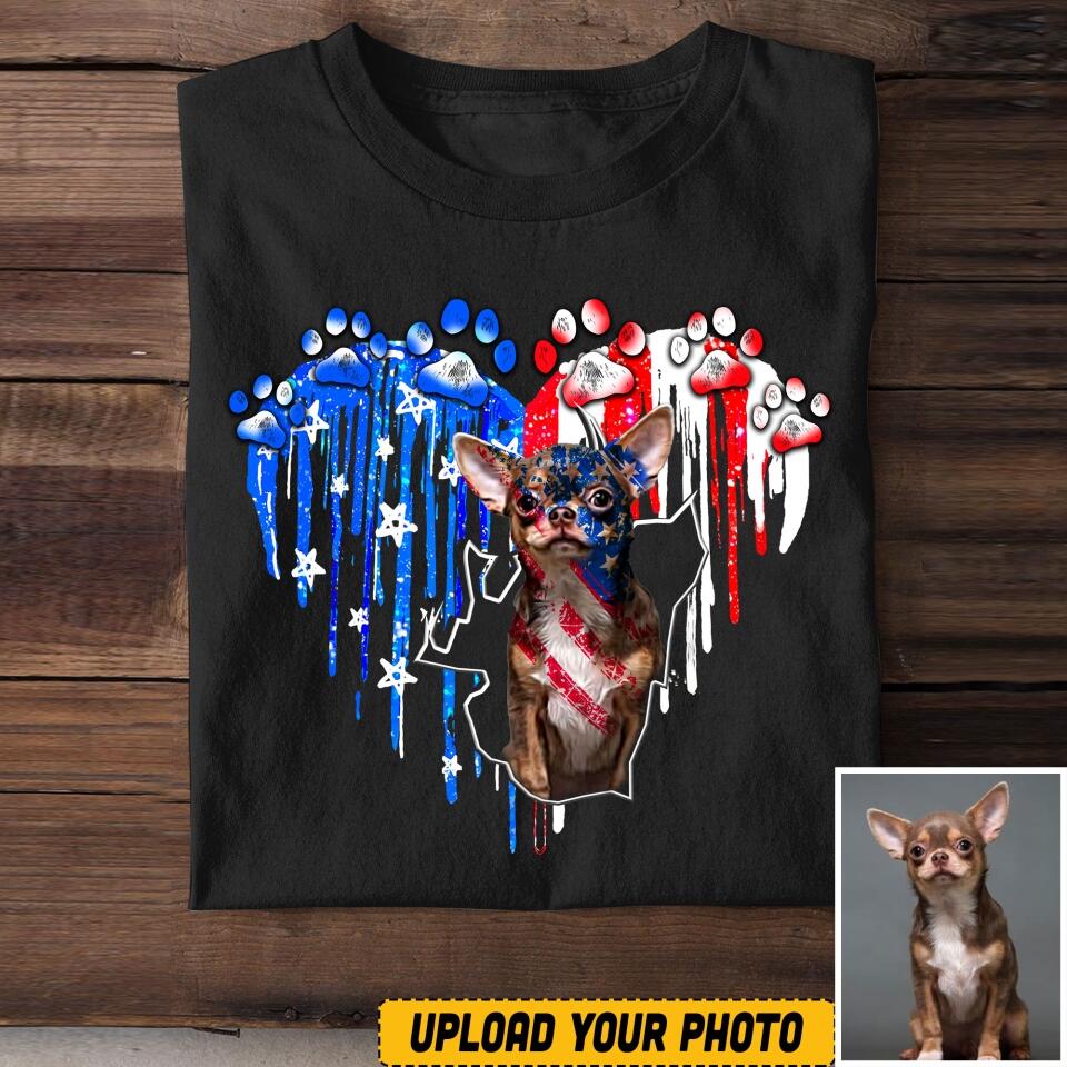 Personalized Chihuahua Us Flag Tshirt Printed QTVQ1406