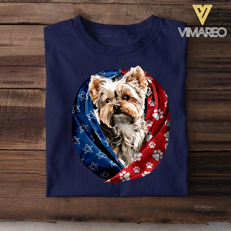 Personalized Dog Us Flag Tshirt Printed NQVQ1406