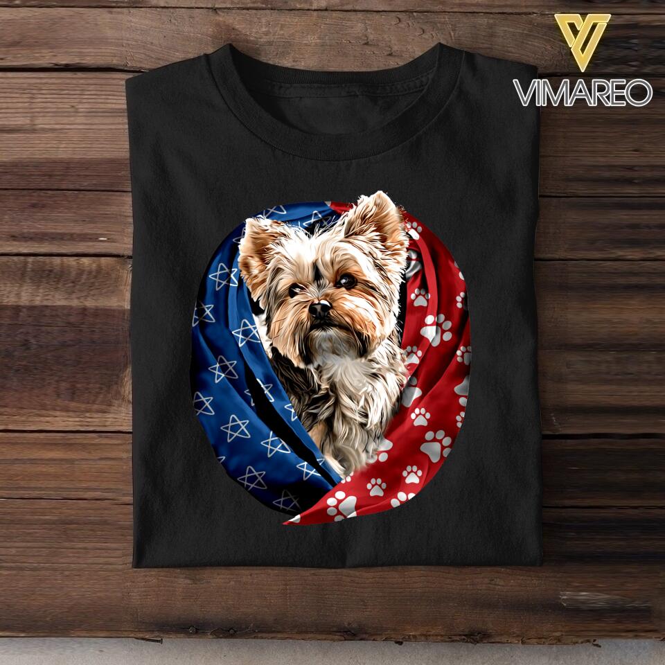Personalized Dog Us Flag Tshirt Printed NQVQ1406