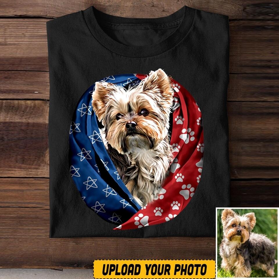 Personalized Dog Us Flag Tshirt Printed NQVQ1406
