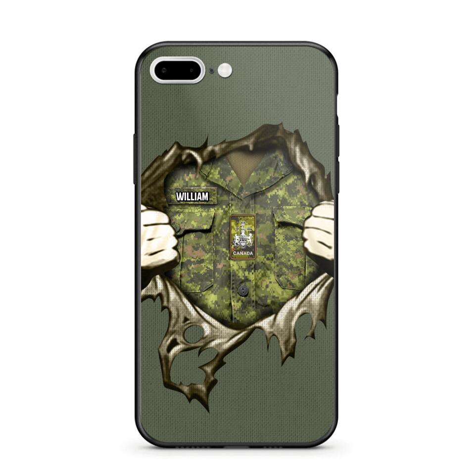Personalized Canadian Veterans/Soldier Phone Case Printed 22JUL-HQ14
