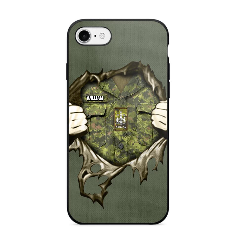 Personalized Canadian Veterans/Soldier Phone Case Printed 22JUL-HQ14