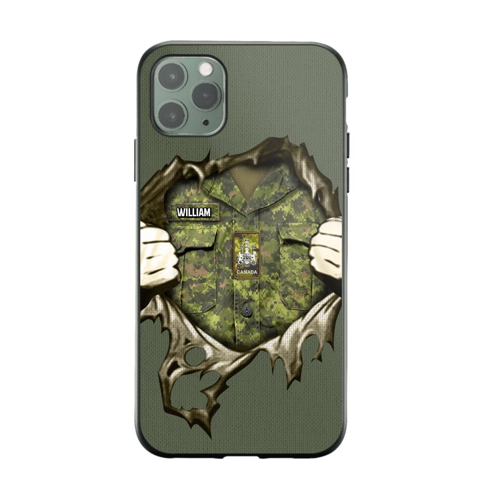 Personalized Canadian Veterans/Soldier Phone Case Printed 22JUL-HQ14