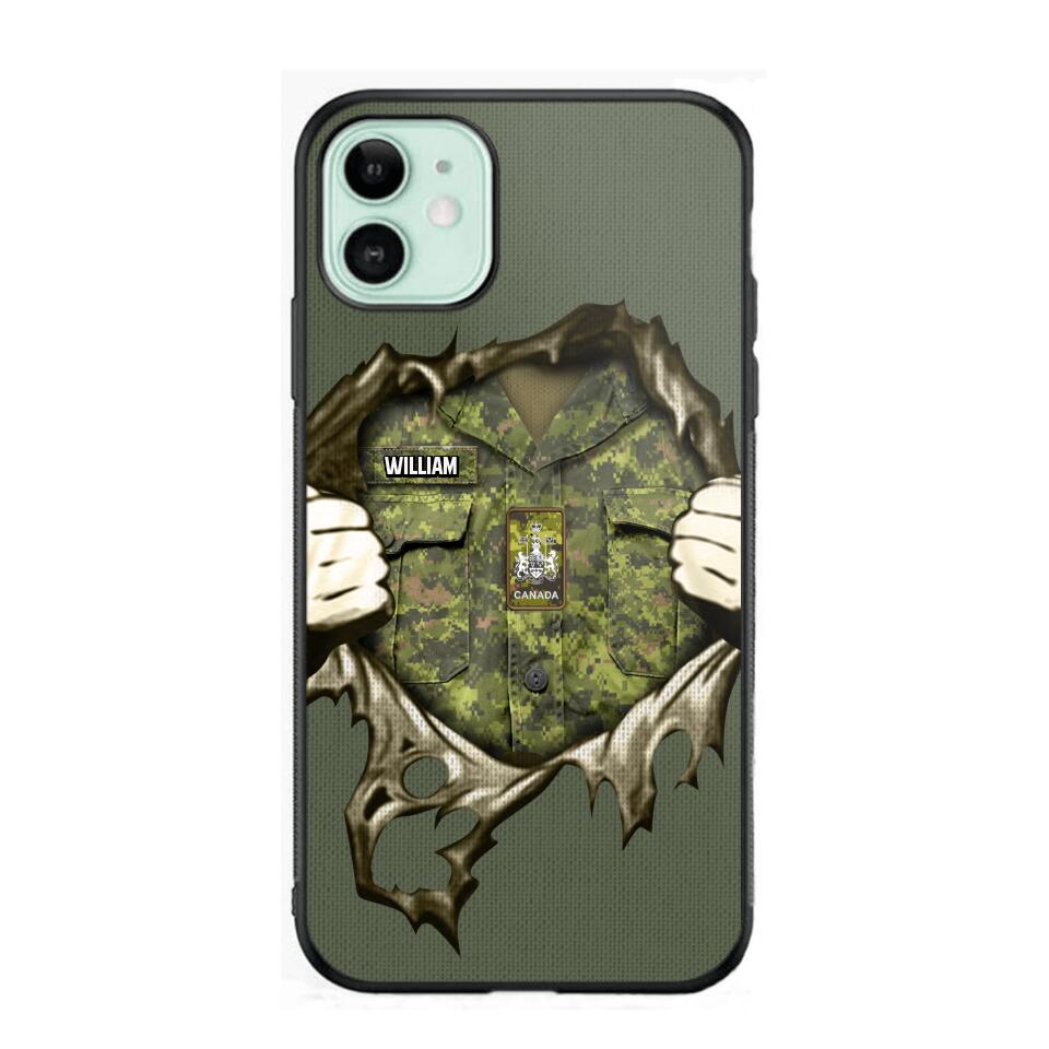 Personalized Canadian Veterans/Soldier Phone Case Printed 22JUL-HQ14