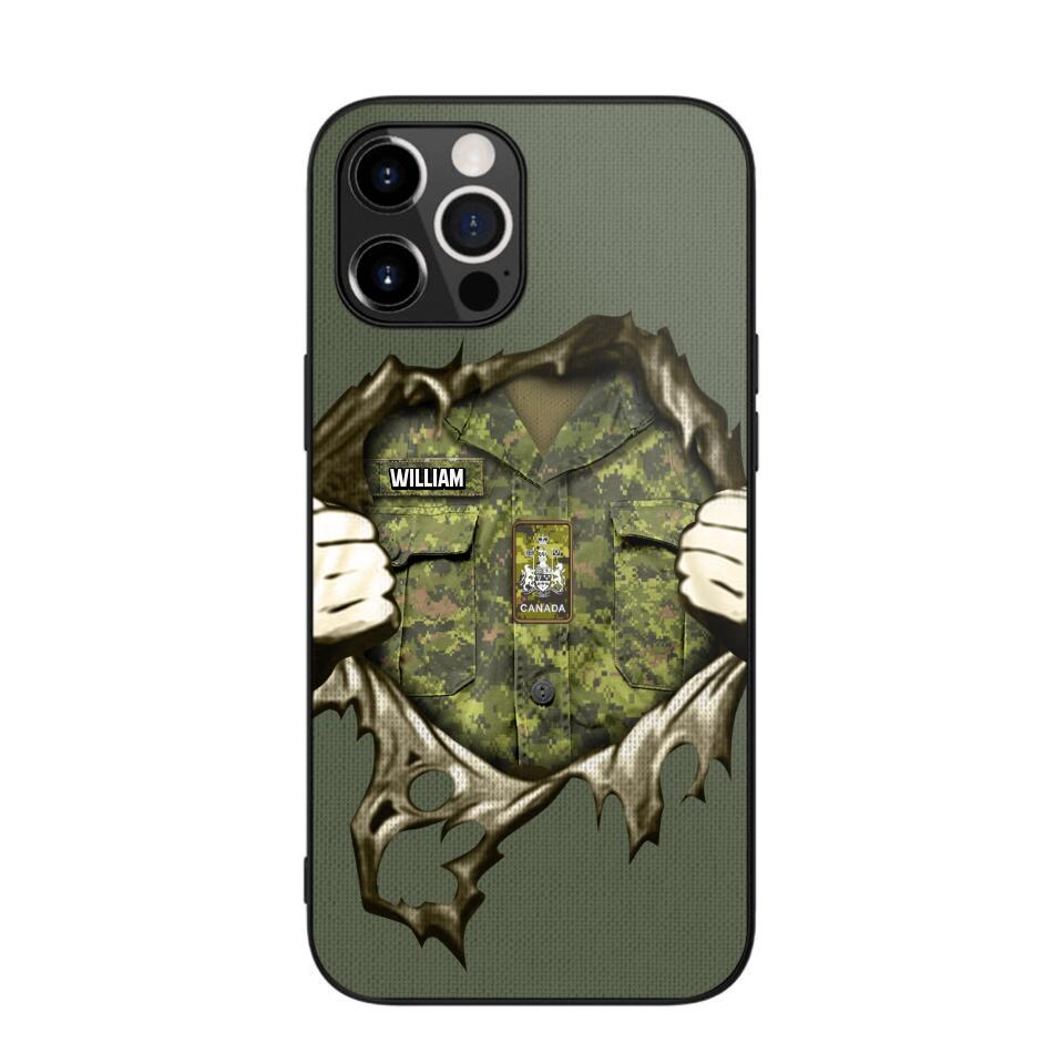 Personalized Canadian Veterans/Soldier Phone Case Printed 22JUL-HQ14