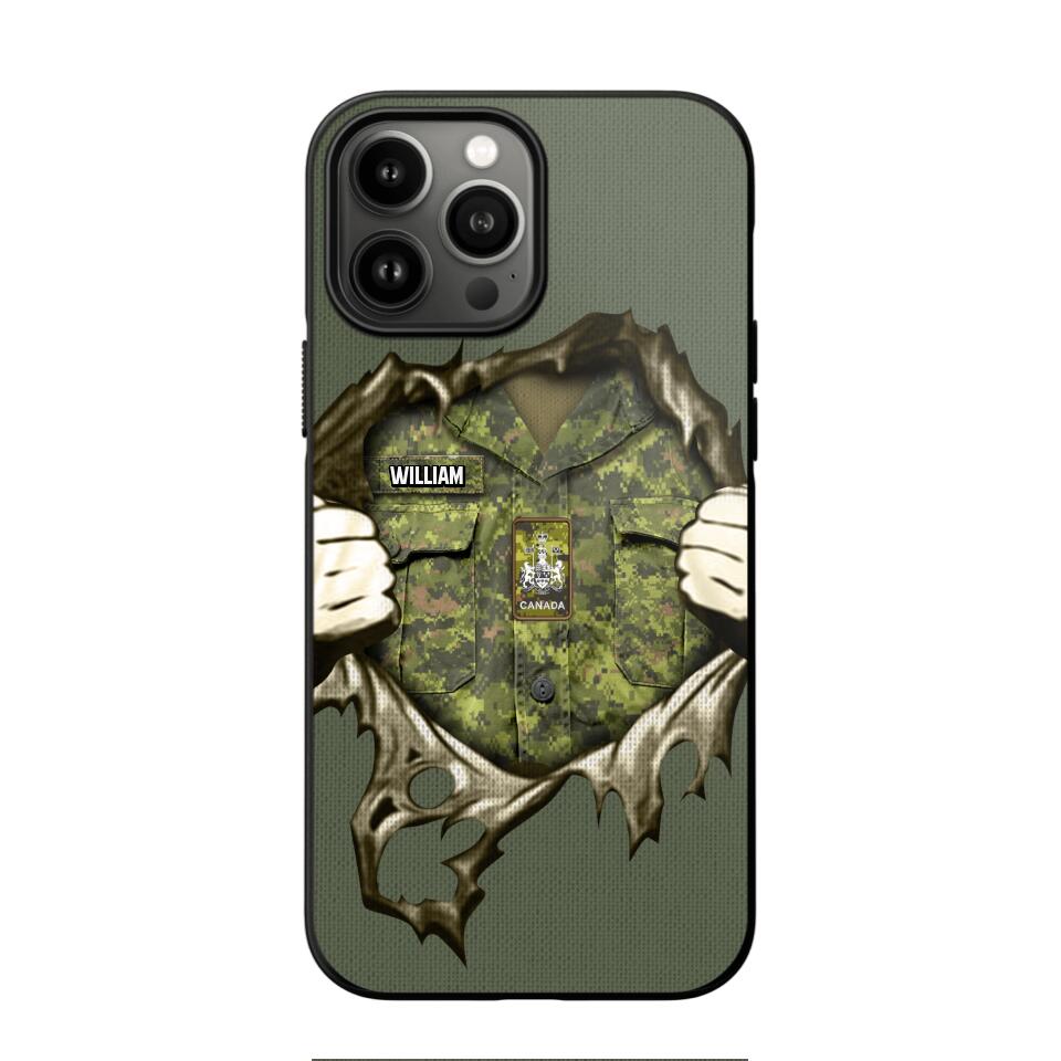 Personalized Canadian Veterans/Soldier Phone Case Printed 22JUL-HQ14