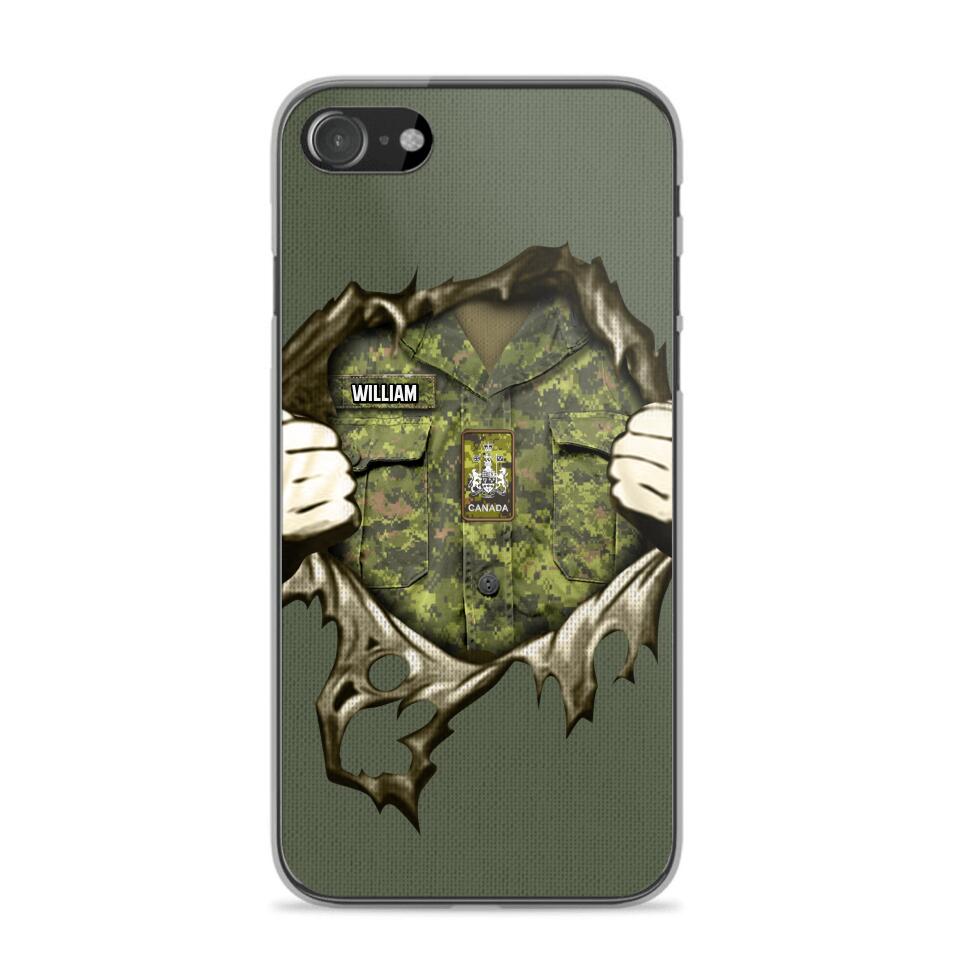 Personalized Canadian Veterans/Soldier Phone Case Printed 22JUL-HQ14