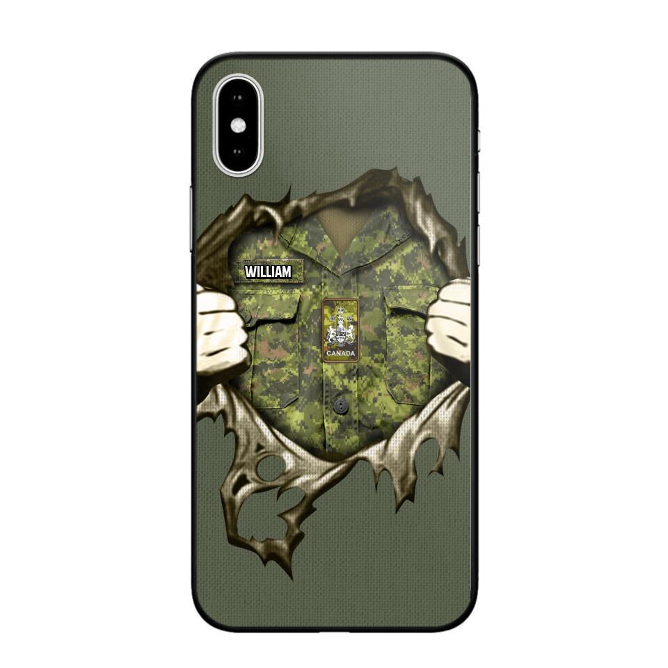 Personalized Canadian Veterans/Soldier Phone Case Printed 22JUL-HQ14