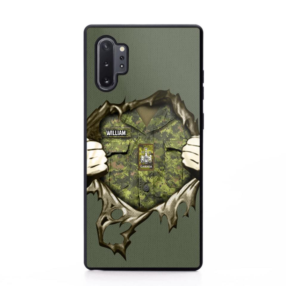 Personalized Canadian Veterans/Soldier Phone Case Printed 22JUL-HQ14