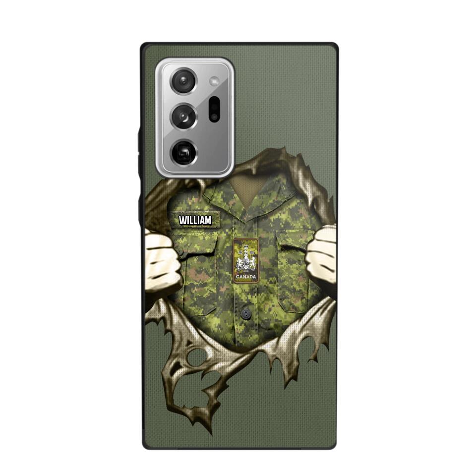 Personalized Canadian Veterans/Soldier Phone Case Printed 22JUL-HQ14