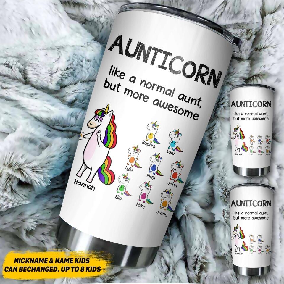 Personalized Aunticorn Kid Tumbler Printed 22JUL-HY13