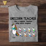 Personalized Unicorn Teacher Tshirt Printed 22JUL-HC14