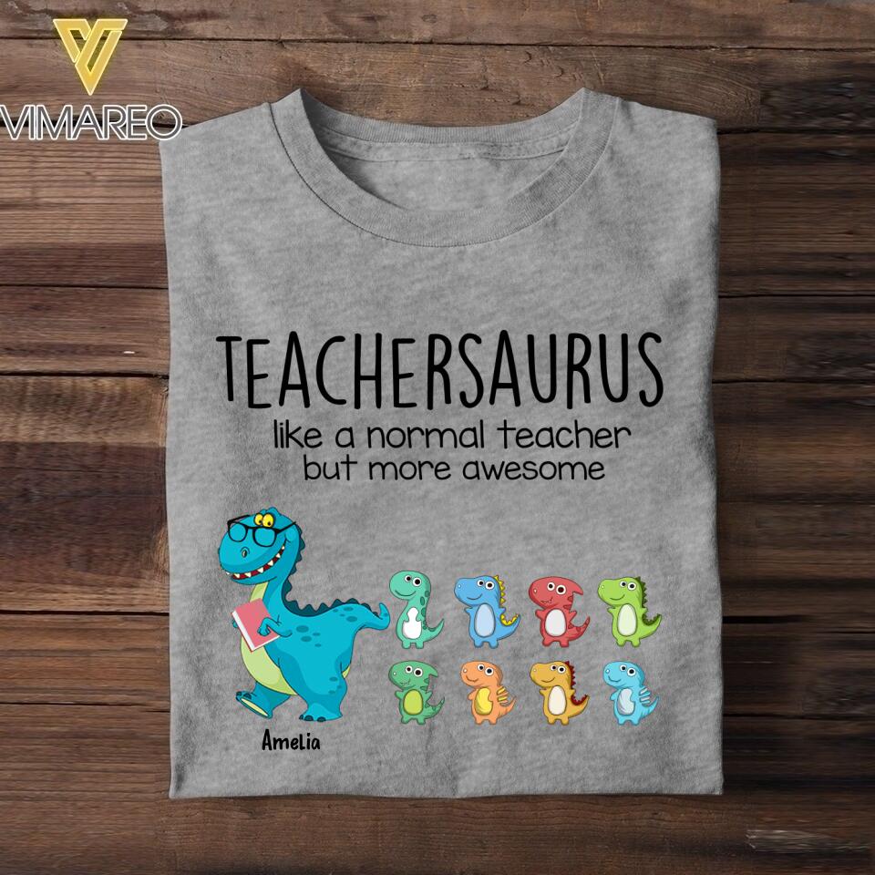 Personalized Teachersaurus Tshirt Printed 22JUL-HC15