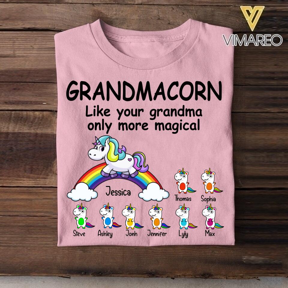 Personalized Grandmacorn Like Your Grandma Only More Magical Kid Name Tshirt Printed NQDT1506