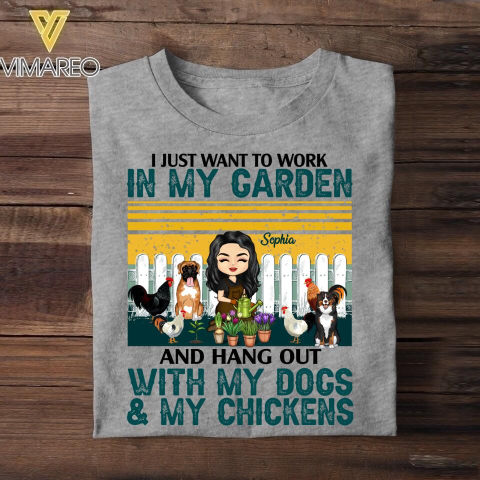 Personalized I Just Want To Work In My Garden Tshirt Printed NQĐT1506