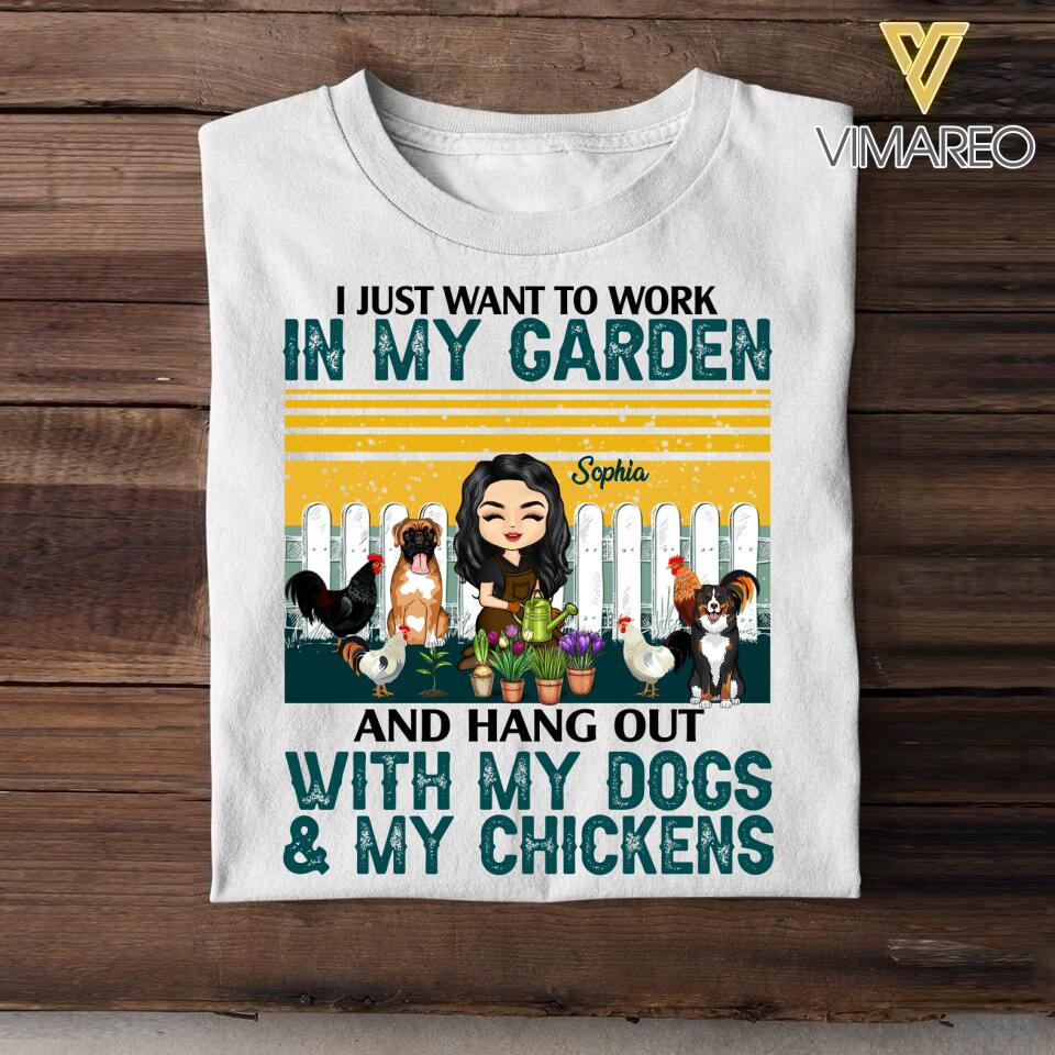 Personalized I Just Want To Work In My Garden Tshirt Printed NQĐT1506