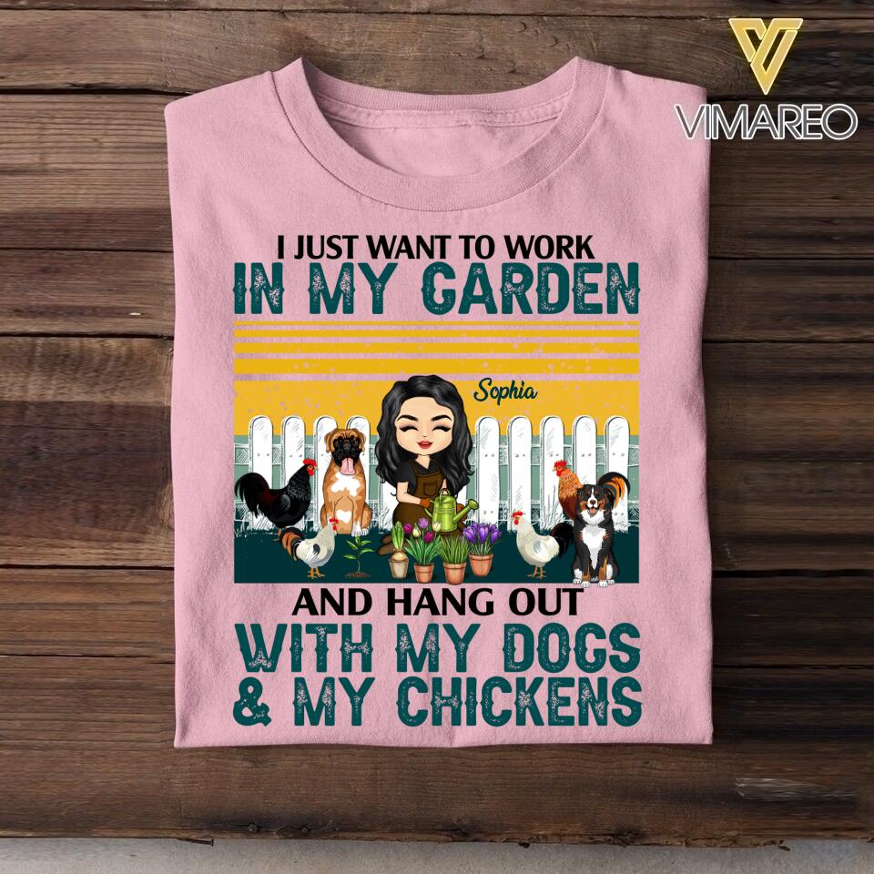 Personalized I Just Want To Work In My Garden Tshirt Printed NQĐT1506