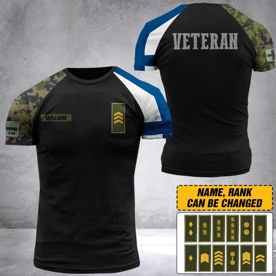 Personalized Finnish Veteran/ Solider Tshirt 3D Printed QTDT1706