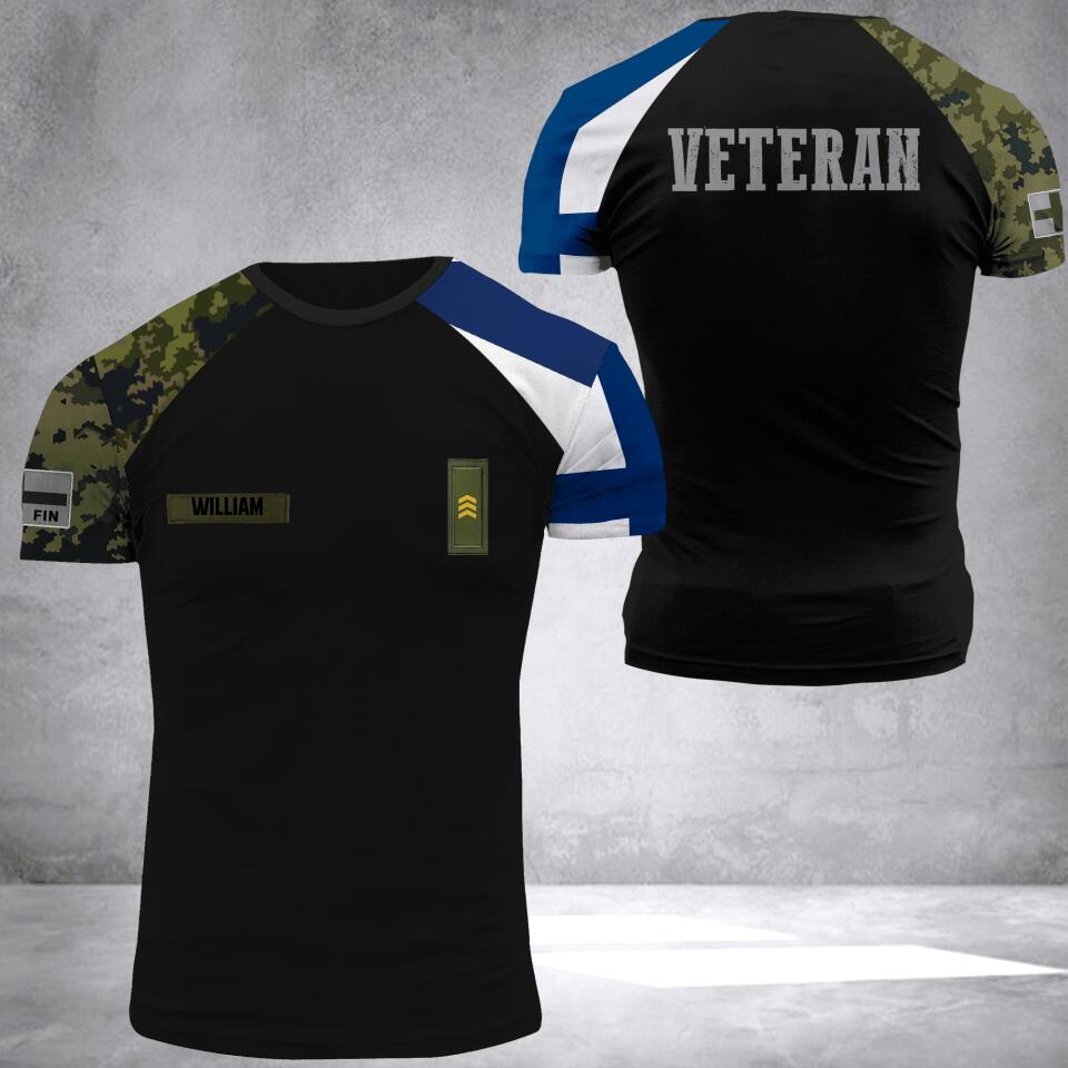 Personalized Finnish Veteran/ Solider Tshirt 3D Printed QTDT1706