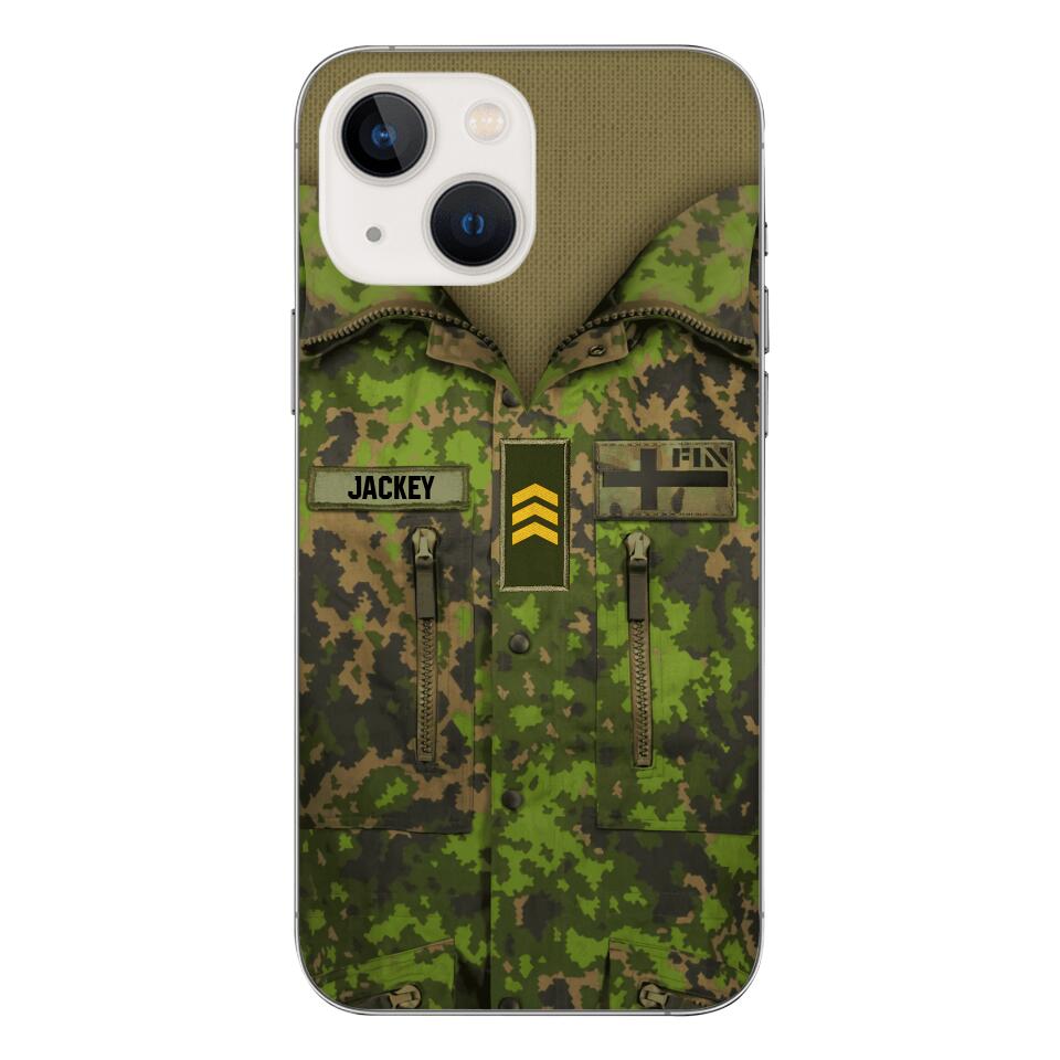 Personalized Finnish Army Camo Phone Case Printed 22MAR-HQ30