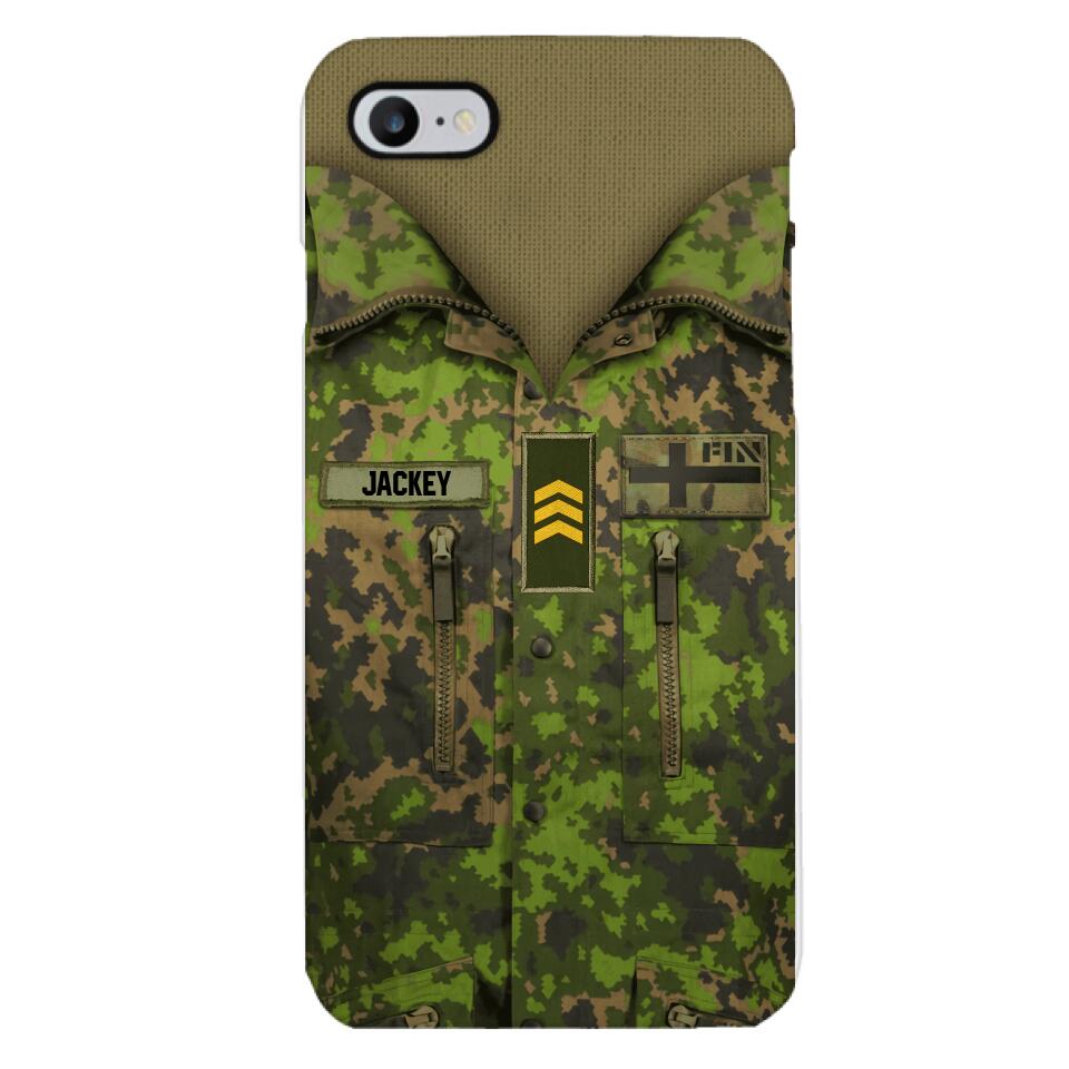 Personalized Finnish Army Camo Phone Case Printed 22MAR-HQ30