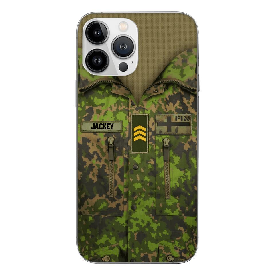 Personalized Finnish Army Camo Phone Case Printed 22MAR-HQ30
