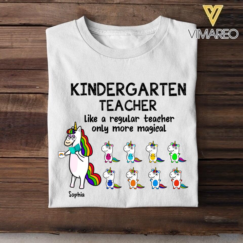 Personalized Kindergarten Teacher Tshirt Printed 22JUL-HC18