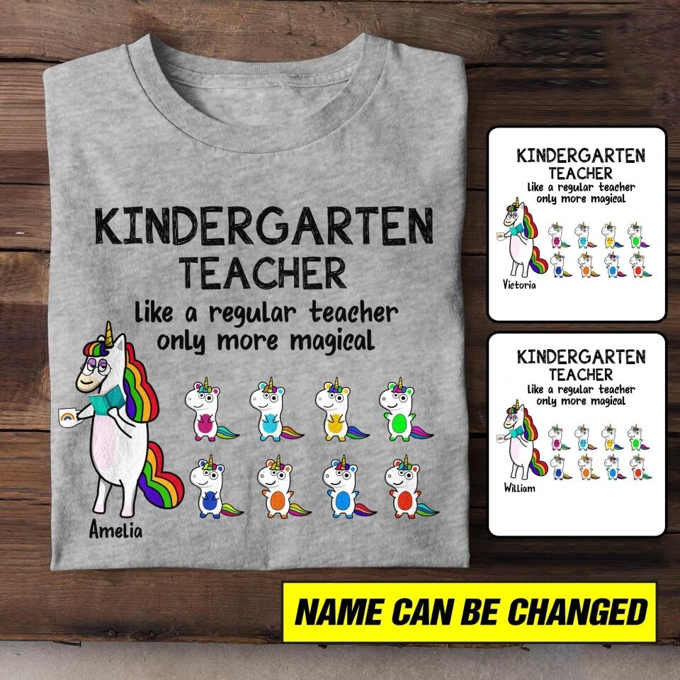 Personalized Kindergarten Teacher Tshirt Printed 22JUL-HC18