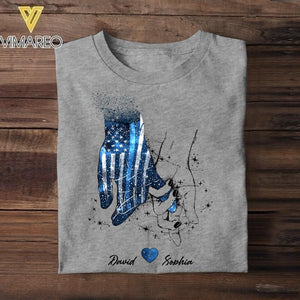 Personalized Police Hand Couple Tshirt Printed QTVQ1806