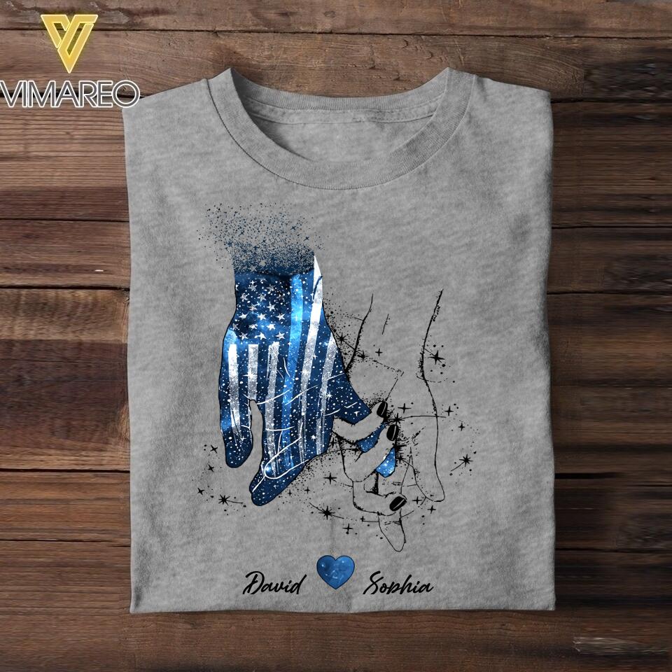 Personalized Police Hand Couple Tshirt Printed QTVQ1806