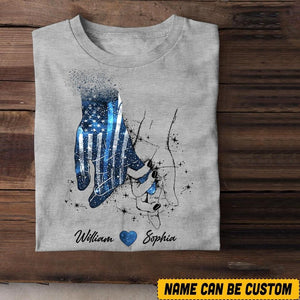 Personalized Police Hand Couple Tshirt Printed QTVQ1806