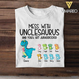 Personalized Mess With Unclesaurus And You'll Get Jurasskicked Tshirt Printed NQDT1806