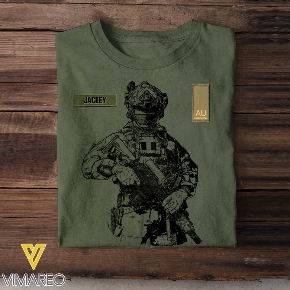 Personalized Italian Soldier/Veterans Tshirt Printed 22JUL-HQ18