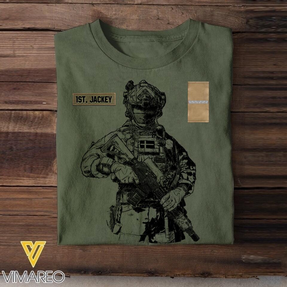 Personalized Danish Soldier/Veterans Tshirt Printed 22JUL-HQ18