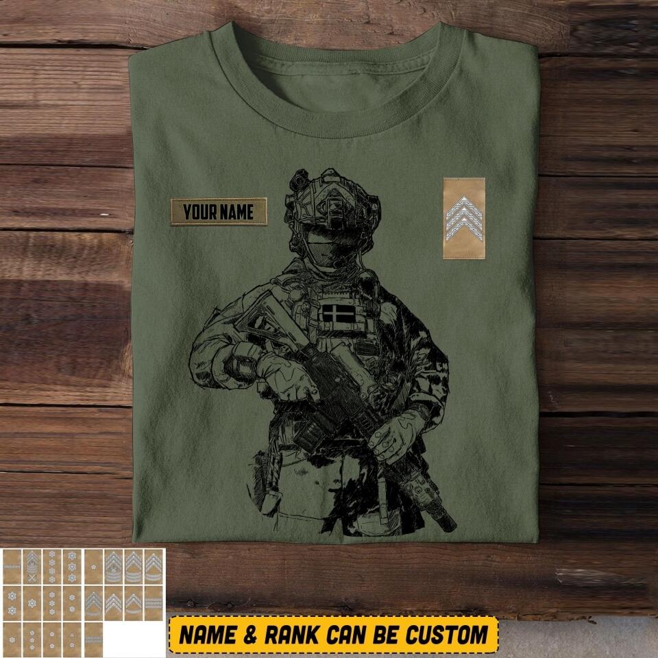 Personalized Danish Soldier/Veterans Tshirt Printed 22JUL-HQ18
