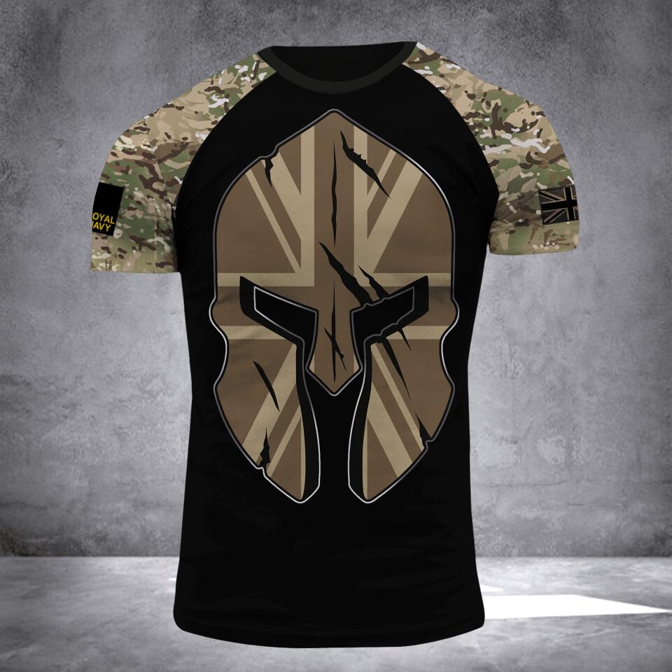 Personalized UK Navy Camo Tshirt or Hoodie 3D Printed QTDT2006