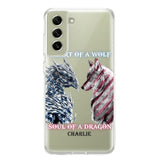 Personalized Heart Of A Wolf Soul Of A Dragon Silicon Phonecase NQHC2006