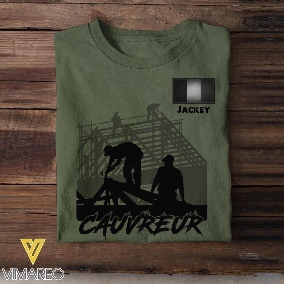 Personalized French Roofer Tshirt Printed 22JUL-HC20
