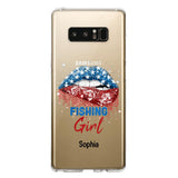 Personalized Fishing Girl Us Flag Silicon Phonecase NQHC2206