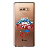Personalized Fishing Girl Us Flag Silicon Phonecase NQHC2206