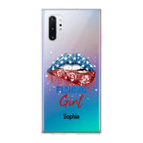Personalized Fishing Girl Us Flag Silicon Phonecase NQHC2206