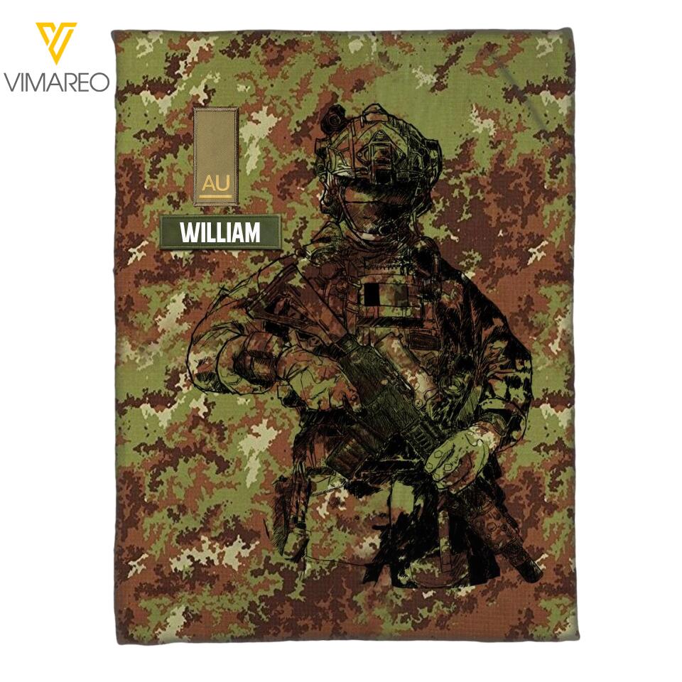 Personalized Italian Veterans/Soldier Quilt Blanket Printed 22JUL-HY22