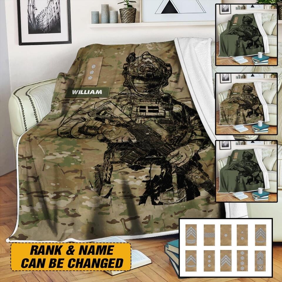 Personalized Danish Veterans/Soldier Quilt Blanket Printed 22JUL-HY22