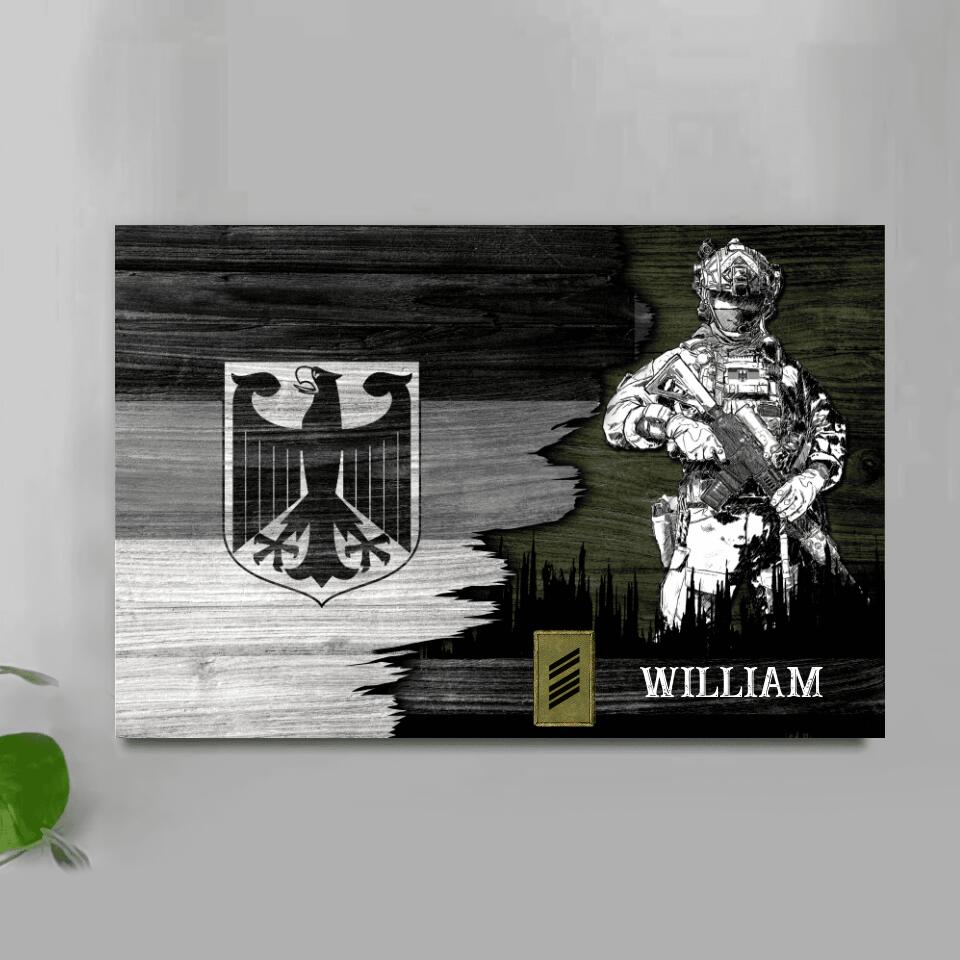 Personalized German Solider/ Veteran  Canvas Printed 22JUL-DT23