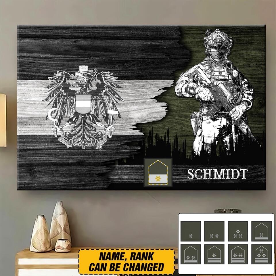 Personalized Austrian Solider/ Veteran  Canvas Printed 22JUL-DT23