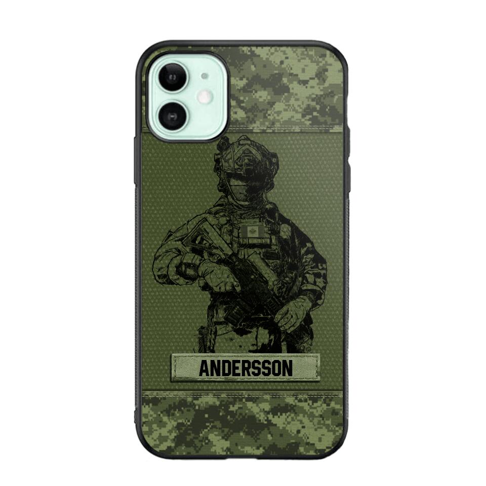 Personalized Canadian Soldier Camo Phone Case Printed 22JUL-HC23