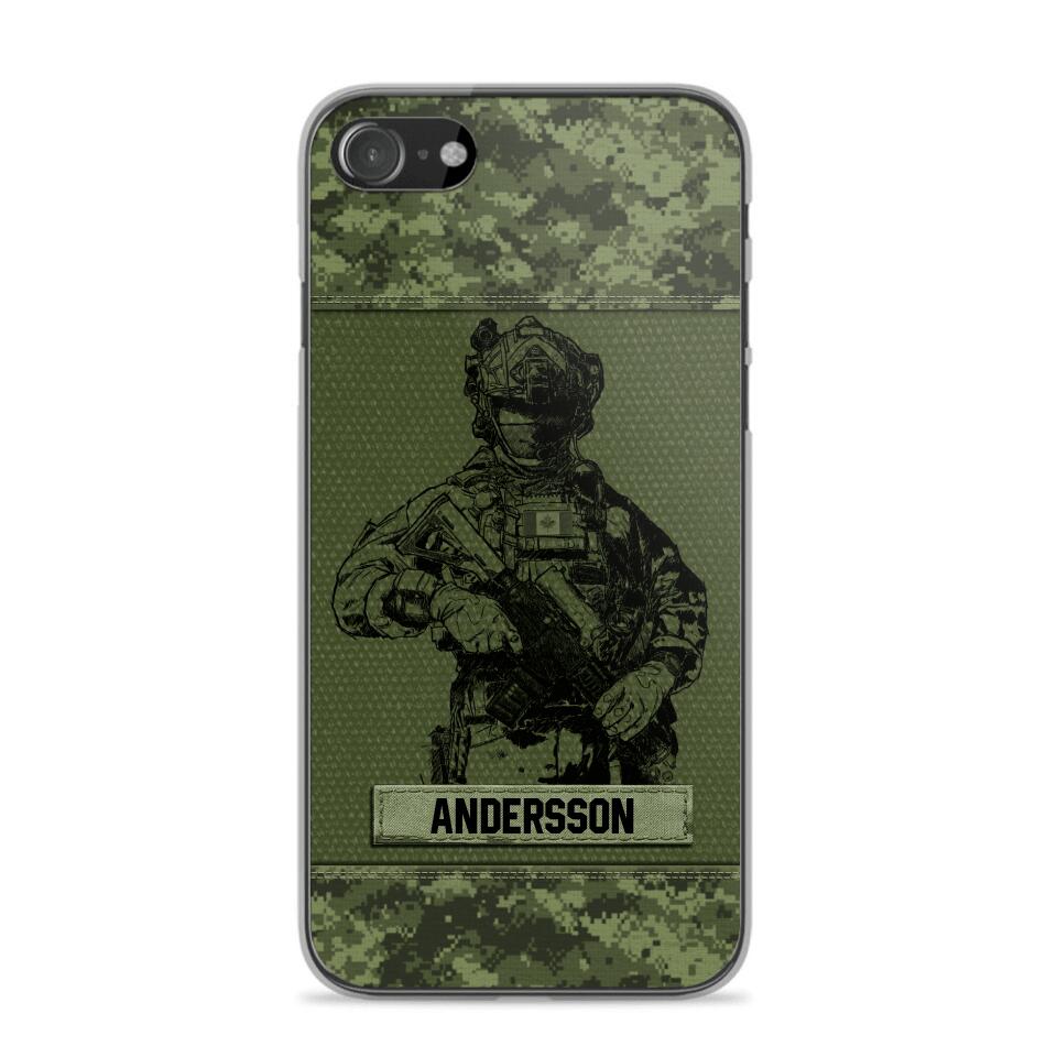 Personalized Canadian Soldier Camo Phone Case Printed 22JUL-HC23